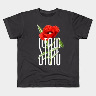 Stoic Red Flower Kids T-Shirt